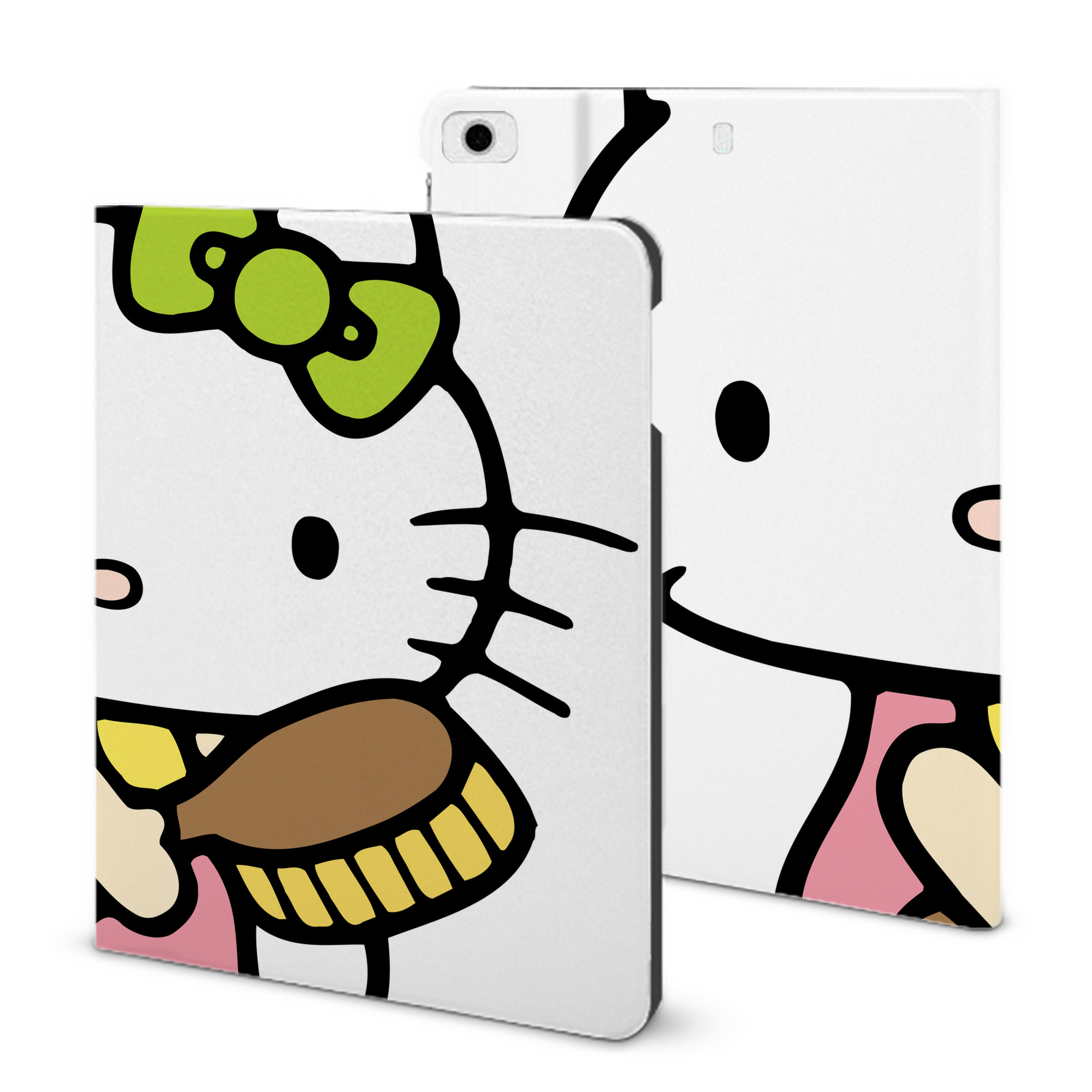 （画像用） Hello Kitty ハローキティ IPad ケース ブック型 PUレザー TPU 耐衝撃 軽量 薄型 ペン収納なし 全面保護 IPad 各モデル対応